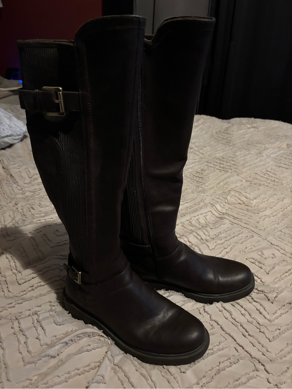 White Mountain Women's Over-the-Knee Riding Boots in Dark Brown